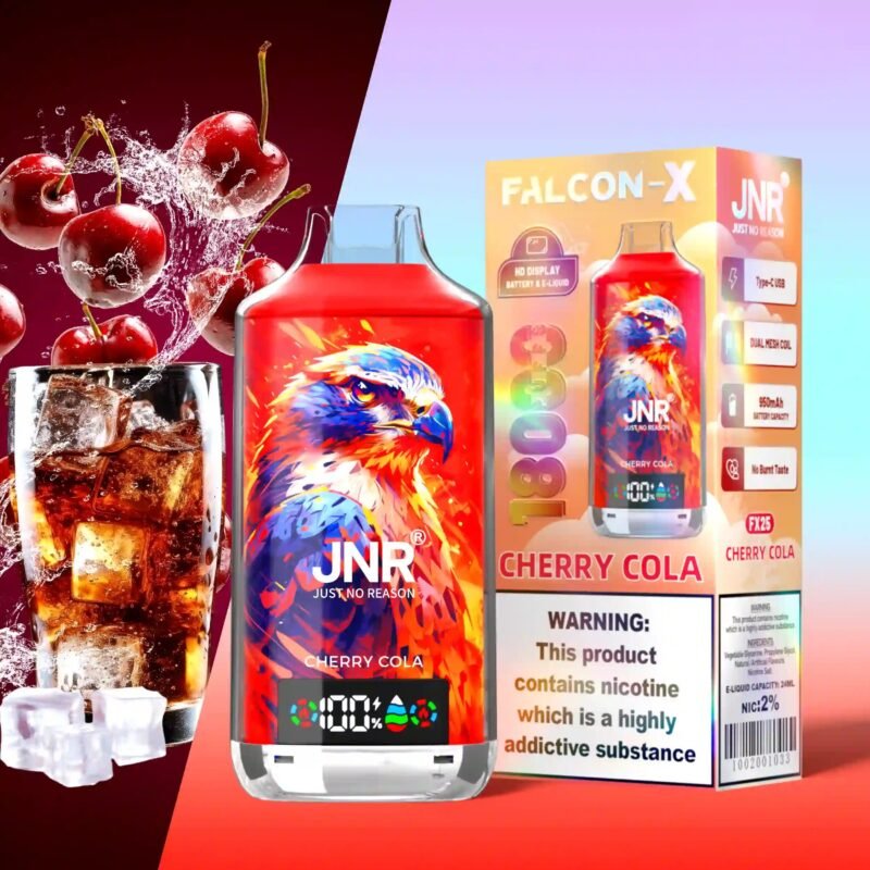 JNR Falcon X 18K Puff Vape Kirsch-Cola 2% Nikotinstärke