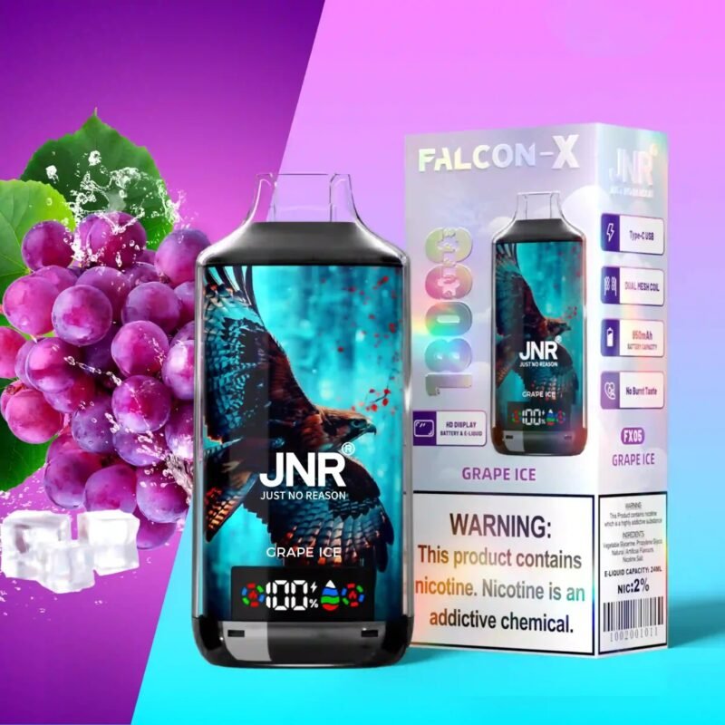 JNR Falcon X 18K Puff Vape Traubeneis 2% Nikotinstärke